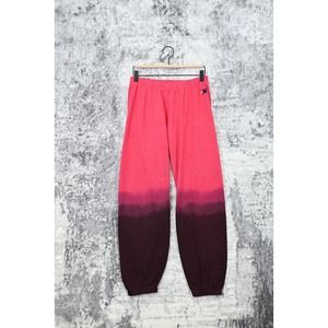 Aviator Nation Pink and Black Ombre Track Pants